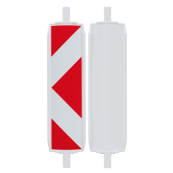 Plastic traffic panel type 60W | film RA2/B, arrowed | on one side indicating right / left | red / white